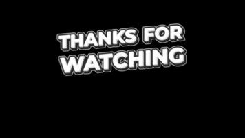 4k modern animation, motion graphic design of thanks for watching words, cursor is pressing buttons like, subscribe, and notification. Perfect for video, youtube channel. video