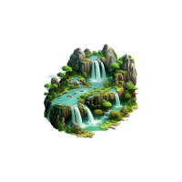 Wasserfall trocken Stürze Hochland Zion ai generiert png