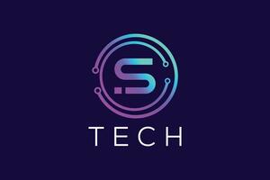 Trendy and Professional Colorful letter i and S Tech logo design vector template