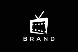 Trendy and minimal film and television production vector logo design