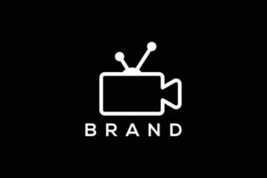 Trendy and minimal film and television production vector logo design