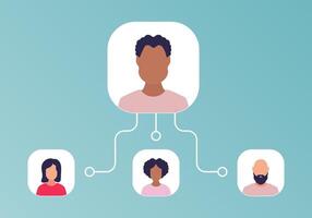 Scheme of subordination of people. . Flat style. vector