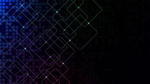 Abstract geometric with circuit lines and dots connection. Big data visualization. Global network connection and digital communication technology background. Vector illustration.