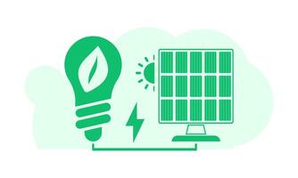 Green background on the theme of green energy. Green planet and zero waste concept. illustration. vector