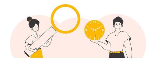 The concept of finding people to work. Modern linear style. illustration. vector