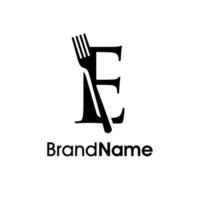 Elegant Initial E Fork Logo vector