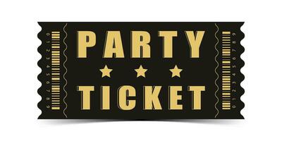 Party ticket template. Modern elegant ticket card illustration template. Vector illustration.