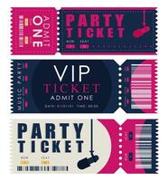 Ticket set. Pass card design. Isolated on white background. Vector illustration.