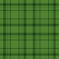 Plaid seamless pattern in green. Check fabric texture. Vector textile print.