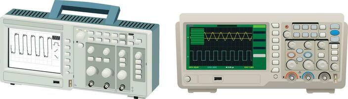 dos digital osciloscopio aislado en blanco antecedentes vector