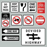 Set of road signs R4 R5 R6 isolated on gray background vector