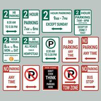 Set of road signs R7 part 1 isolated on gray background vector