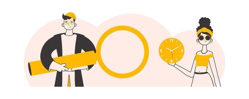 The concept of finding people to work. Lineart minimalistic style. illustration. vector