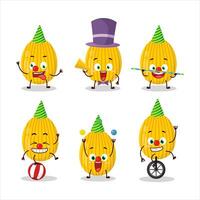 Cartoon character of amber easter egg with various circus shows vector