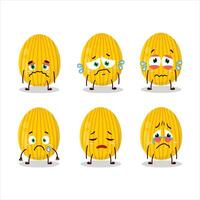 Amber easter egg cartoon character with sad expression vector