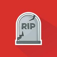 Illustration Vector of Grave in Flat Design