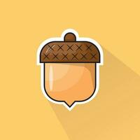 Illustration Vector of Acorn in Flat Design