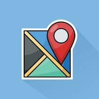 Illustration Vector of GPS Sign in Flat Design