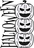 Halloween cartoon hand drawns black and white icon character. vector