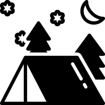 solid icon for camping vector