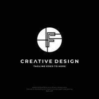 letra F logo circulo creativo diseño vector