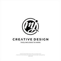 Letter MJ Logo Creative Design Premium Line Alphabet Monochrome Monogram emblem. Vector graphic design template element. Graphic Symbol for Corporate Business Identity.