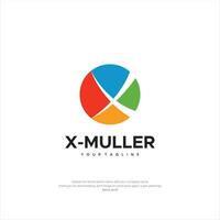 X Muller letra X vektor logo modelo ilustración diseño vector