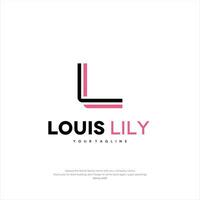 Louis Lily logo Letter LL Design Template Premium Creative Design Business Company vector