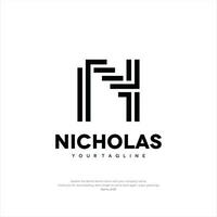 nicholas logo letra norte diseño modelo prima creativo diseño negocio empresa vector