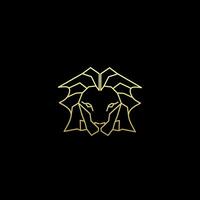 poderoso dorado león cabeza logo. combina el lujo y simbólico poder de el león vector