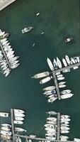 Yacht port in Porto Palo in Sicily in Italy. Vertical video