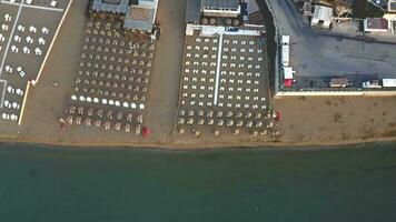 Sicilian beach  in the morning. Bird's eye view. video