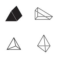 triangle 3d icon vector