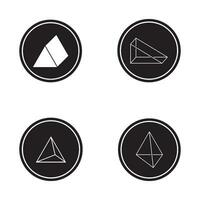 triángulo 3d icono vector