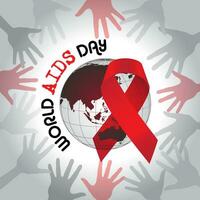 ribbon AIDS awareness, World aids day symbol vector