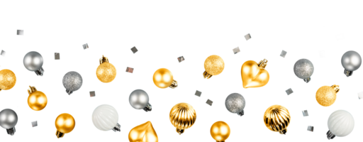 gold and silver bauble border png