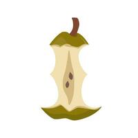Pear core. Organic waste. Trash sorting, recycling. Vector illustration.