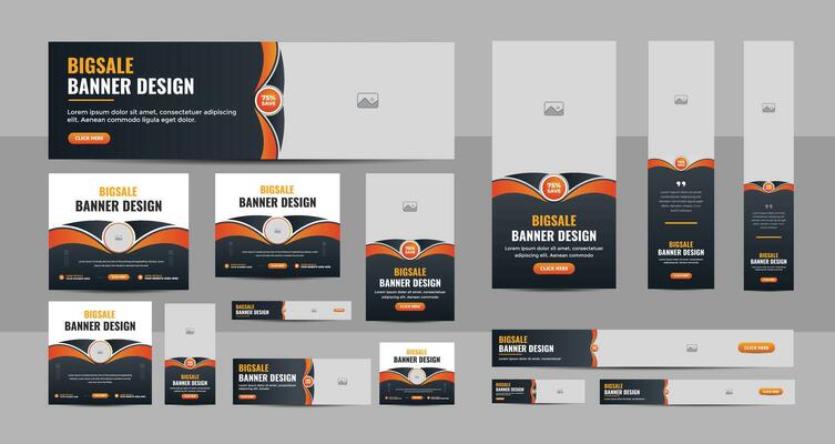 Web banner design template Set, Horizontal header web banner, Modern multicolor cover header background for website design, Social Media Cover ads banner, sale web banner, flyer, invitation card