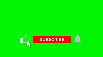 4k modern animation, motion graphic design of cursor is pressing buttons like, subscribe, and notification on green screen, chroma key. Perfect for video, youtube channel. video