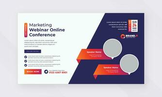 Live webinar online marketing business conference web banner and cover template design vector