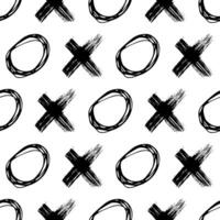 Seamless pattern with hand drawn cross and circle shapes vector