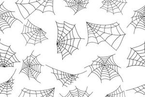 Halloween spider web seamless pattern. white background and black cobweb. Seamless vector background. . Vector