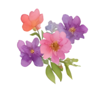 bouquet de fleurs aquarelle png