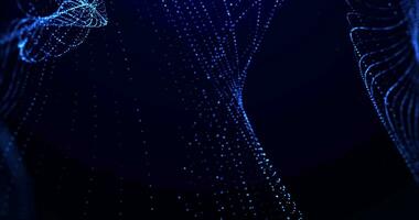 digital partícula ondas com borrão efeito e luz movimento fundo. cyber ou tecnologia fundo. profundidade do campo. animação do desatado ciclo video