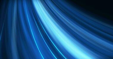 abstrakt Hintergrund mit kalt Luft fließen von Licht bewirken mit Blau Strahlen. Blau Wind weht Wellen von frisch Luft, weht bewirken video