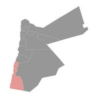 aqaba gobernación mapa, administrativo división de Jordán. vector