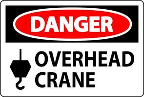 Danger Sign, Overhead Crane vector