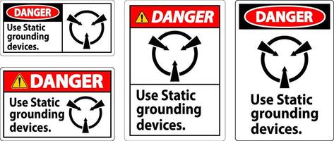 Danger Sign Use Static Grounding Devices vector