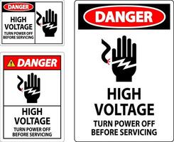 Danger Sign High Voltage - Turn Power Off Before Servicing vector