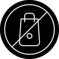 No Plastic Bags Vector Icon Design